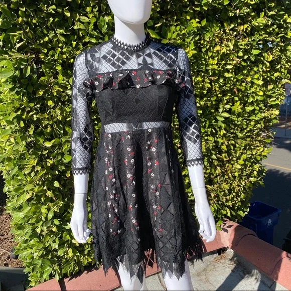 FOXIEDOX Josefine Lace & Clip Dot Cocktail Dress - Picture 3 of 14